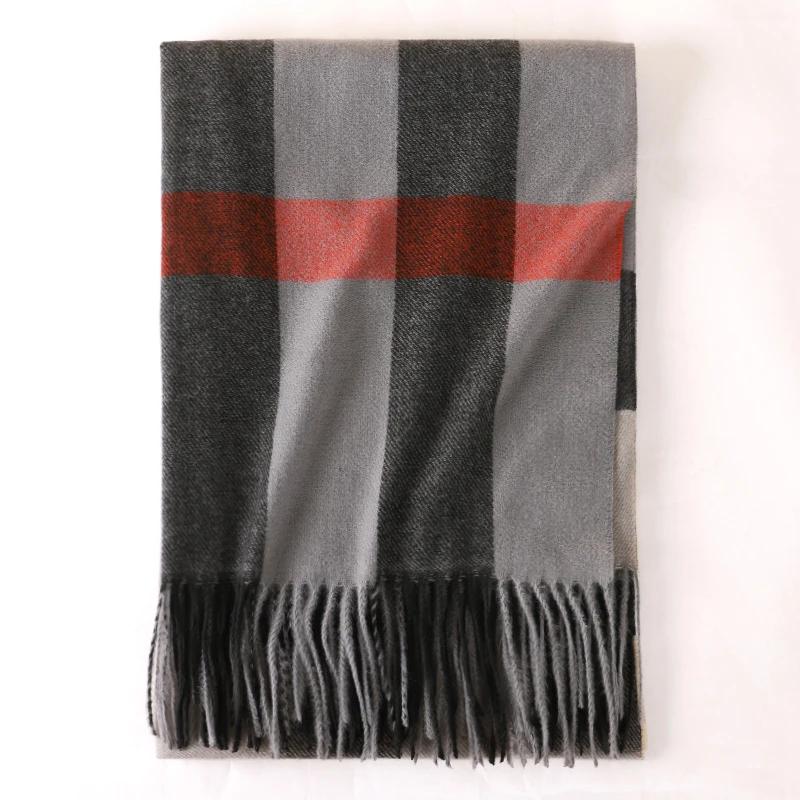 Luxury Design Plaid Cashmere Scarf For Women Winter Warm Shawl Wrap Pashmina Bufanda Thick Blanket Poncho Echarpe Bandana