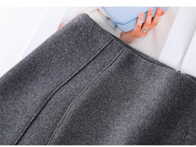 Women's Grey Wool Blend High-Waisted A-Line Skirt - Autumn/Winter 2025 Collection