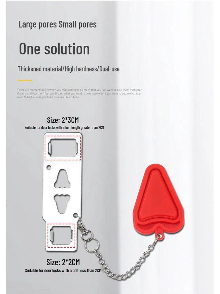 Portable Double-Hole Door Latch Lock - Anti-Theft Security Door Blocker for Hotel Rooms
