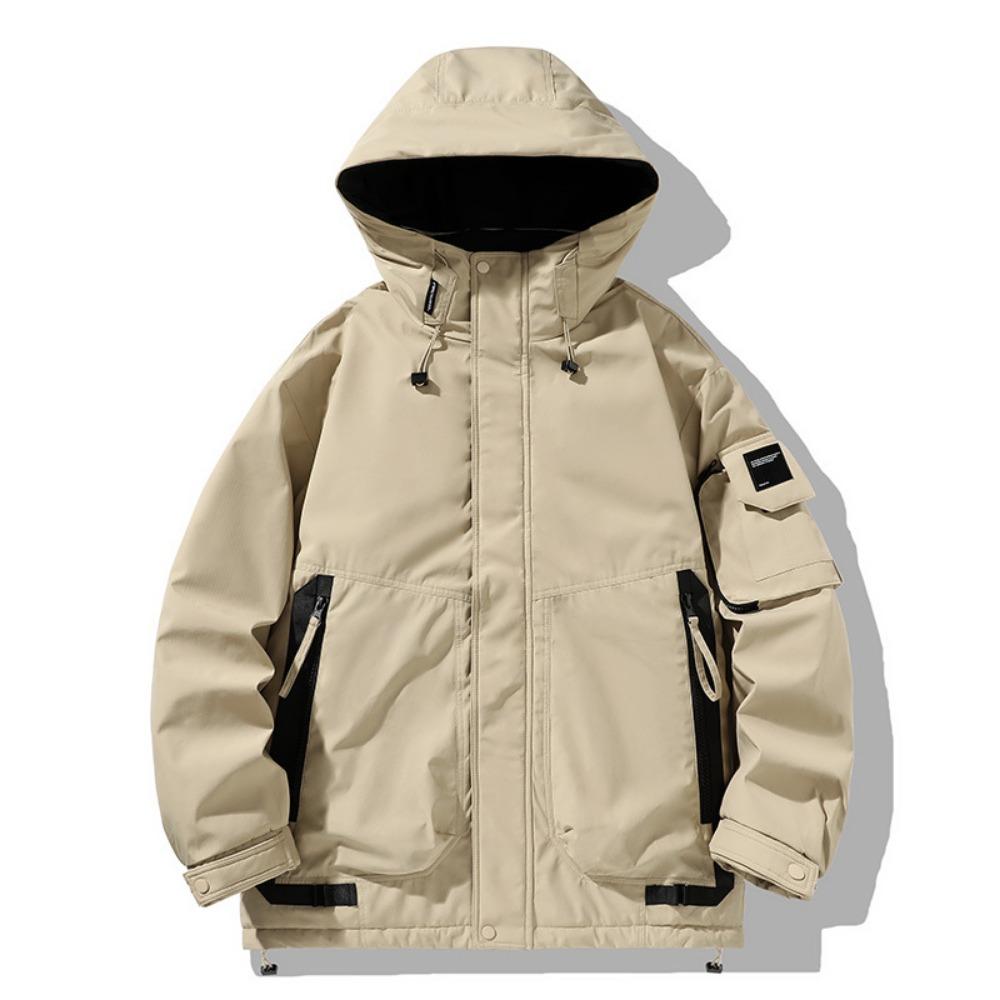 

Пуховик из утиного пуха функциональный рабочий теплый утолщенный пуховик с капюшоном модный парный свободный 3XL