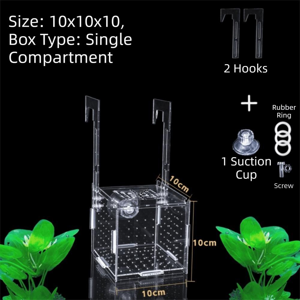1PC Small Fry Aquarium Isolation Box Spawning Hatching Hatchery Divider Fish Breeding Box with Hook Acrylic Hydroponic Plant Box