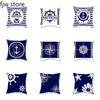 Nordic Dark Blue Nautical Series Pillow Cover Sofa Decorative Cushion Office Car Decoration Home 45x45cm