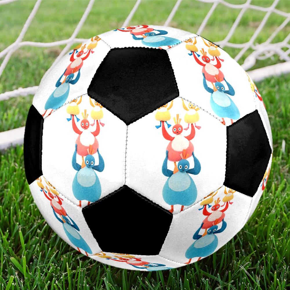 Twirlywoos Indoor Soccer Ball Colorful Machine Stitched PVC Size 5 Team Training Competition Ready Durable High-Bounce Cool Sports Gift