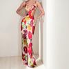 2026 Womens Elegant Casual Printed Wrap Waist Slim Fit A-Line Maxi Dress Sleeveless High