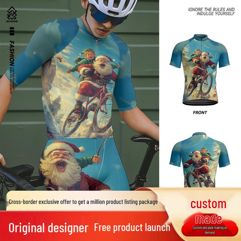 

Youth Personalized Summer Cycling Jersey - Quick-Dry Short Sleeve Road Bike Top, New 2025 Style XL