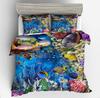 3D Digital Printing Underwater World Dolphin Series Quilt Set Three-Piece Set