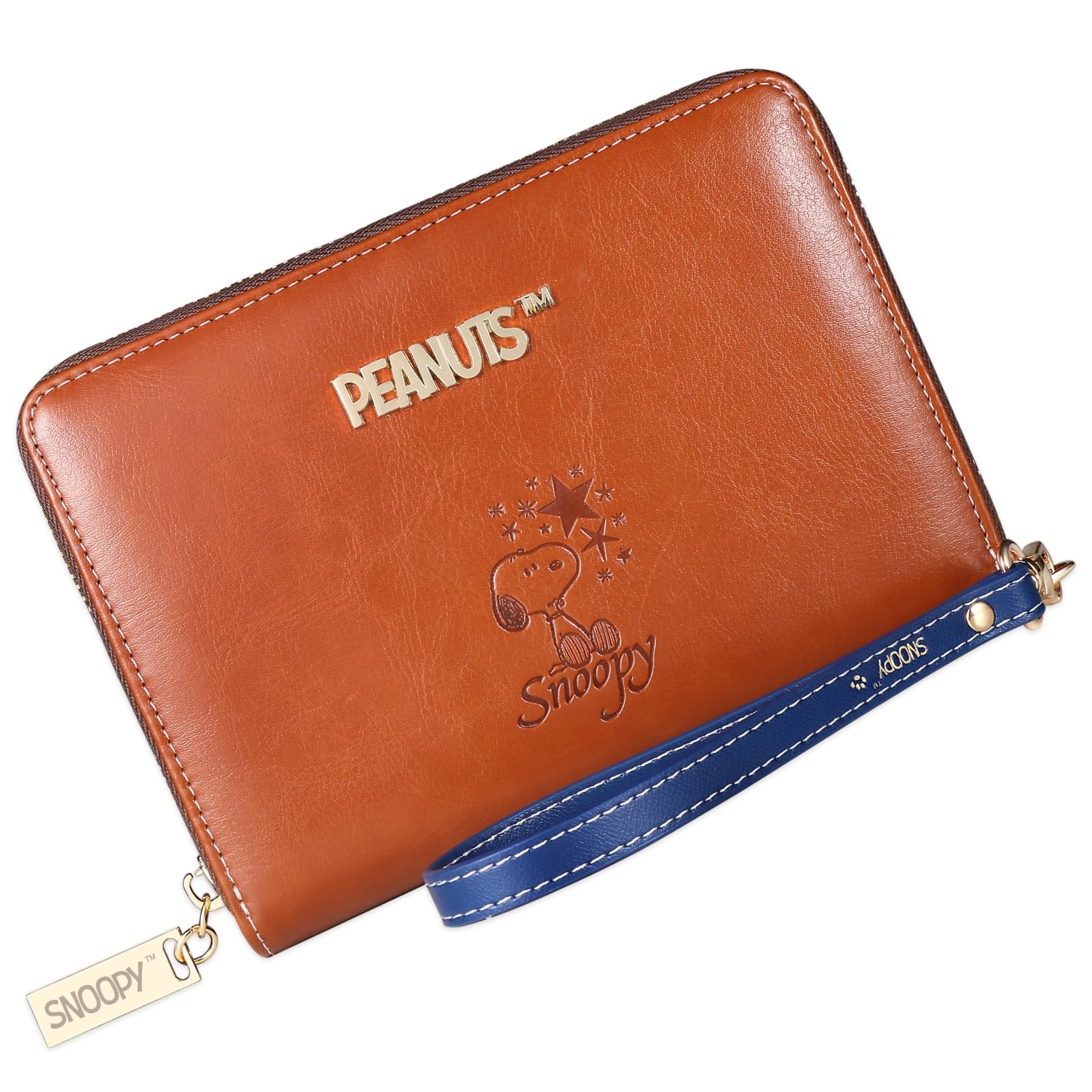 

Passbook passbook card can also hold a bellows with strap [SNOOPY] case, holder, case, seal, style, (brown) [product]