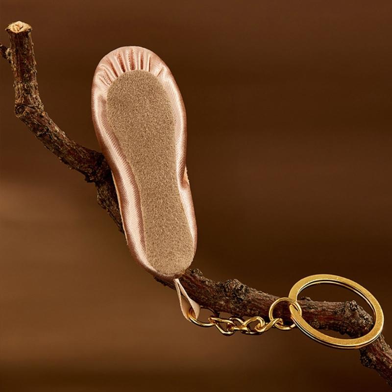 Stylish Ballet Shoe Charm Keyring Mobile Phone Dangle Handmade Keychain Ornament Pendant for Bag and Phone Decoration