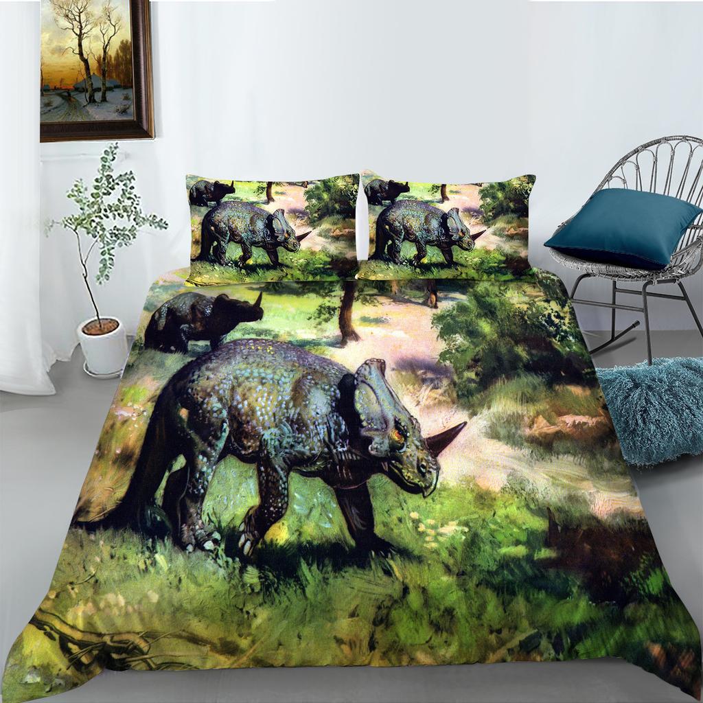 Digital Printing Bedding Two Or Three-Piece Set, Dinosaur Series Polyester Fabric