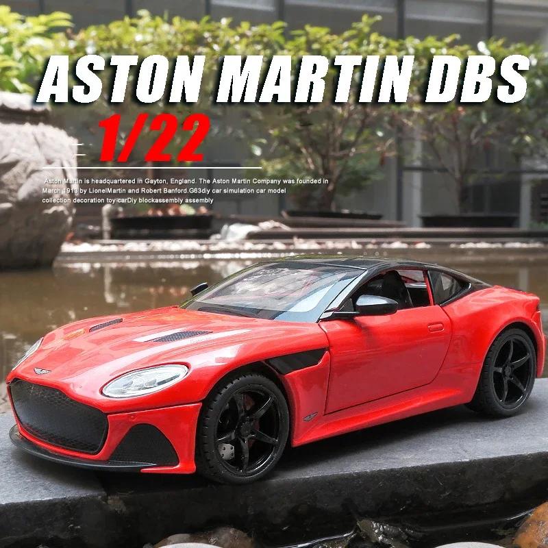 1/22 Aston Martin DBS Luxury Sports Car Alloy Metal Diecast Car Model Car Central Control Screen Trendy Decorative Gift for Boys