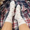 5 Pair Long Cute Socks Women Love Heart With Print Kawaii Beautiful Lady Designer Socks High Art Warm Sokken Femme Calze