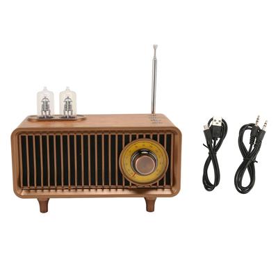 Mini Holz FM Stereo Sound Radio Vintage Imitation Holzmaserung Tragbarer Bluetooth-Lautsprecher