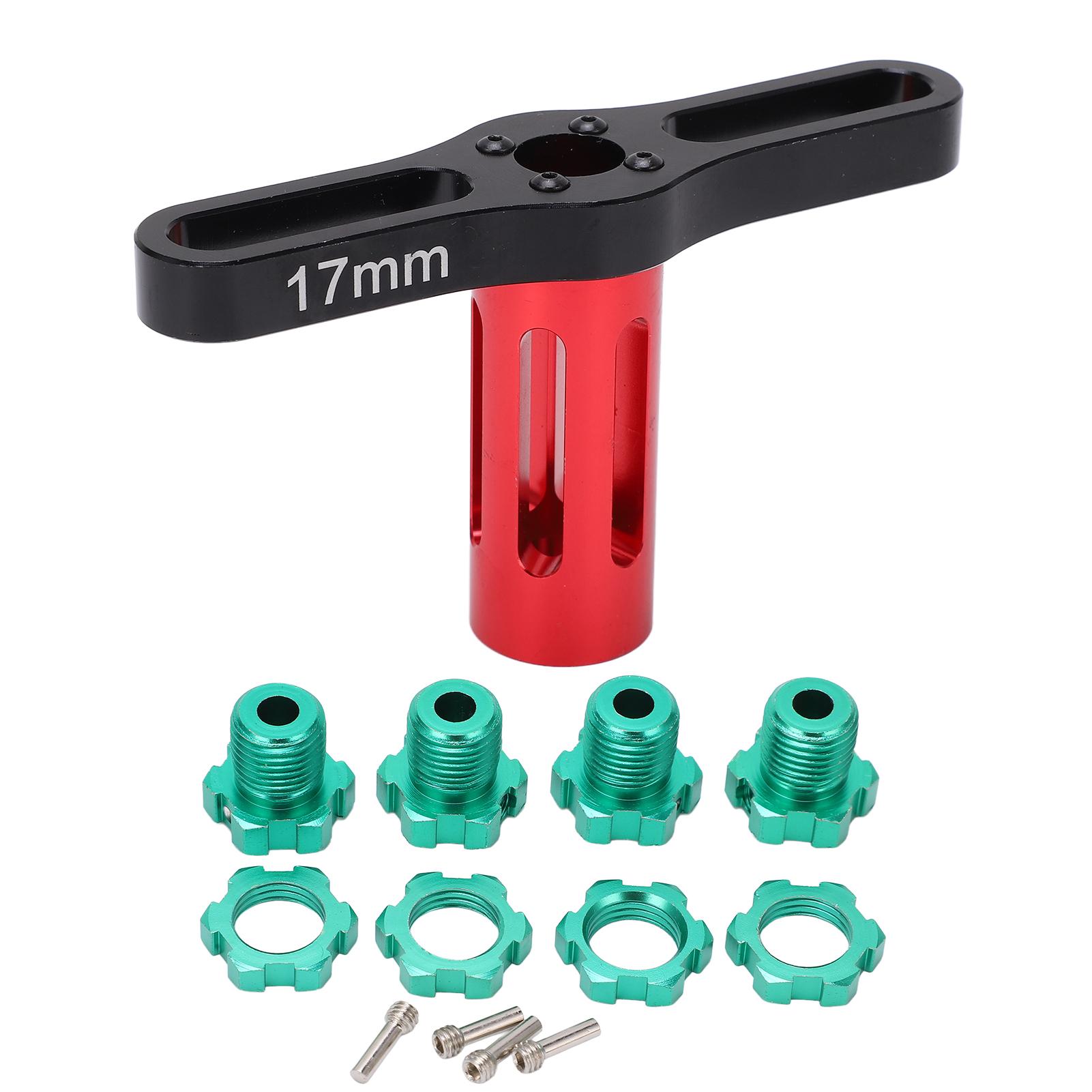 4 Set 17mm Zeskantmoeren Gekartelde Wielnaven met Verwijdergereedschap voor Traxxas Summit EREVO 1 10