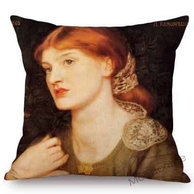 Uk British Artist Dante Gabriel Rossetti World Famous Oil Painting European Beauty Princess Sofa Pillow Case Linen Cushion Cover