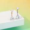 1Pc Titanium Zircon Belly Button Ring Internally Threaded Navel Ring Belly Piercing Women's Navel Piercing Body Jewelry 14G