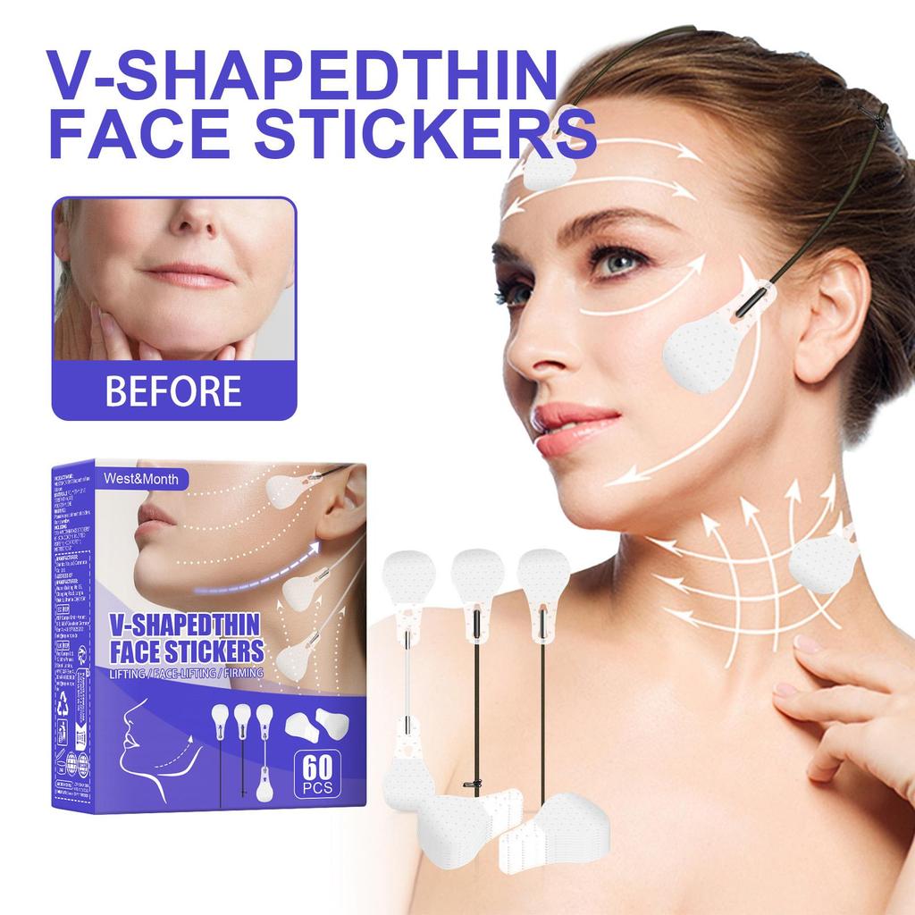 60 Stück Facelifting-Patch Hautstraffung Kinnverschlankung Muskellifting Schwellungsreduzierung Formender Patch