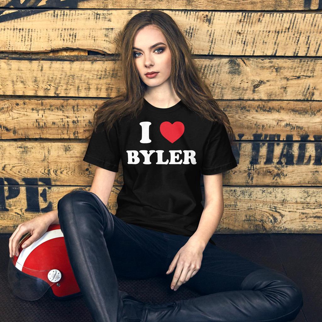 I love Byler Name design for 2000s 90s men and women, Personalized Heart Name Tee, Y2K Retro Graphic T-Shirt, Custom I Heart T-shirt