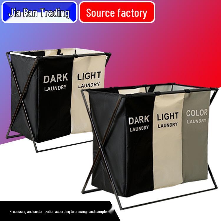 Waterproof Foldable Oxford Cloth Laundry Hamper with Lid for Bathroom Use