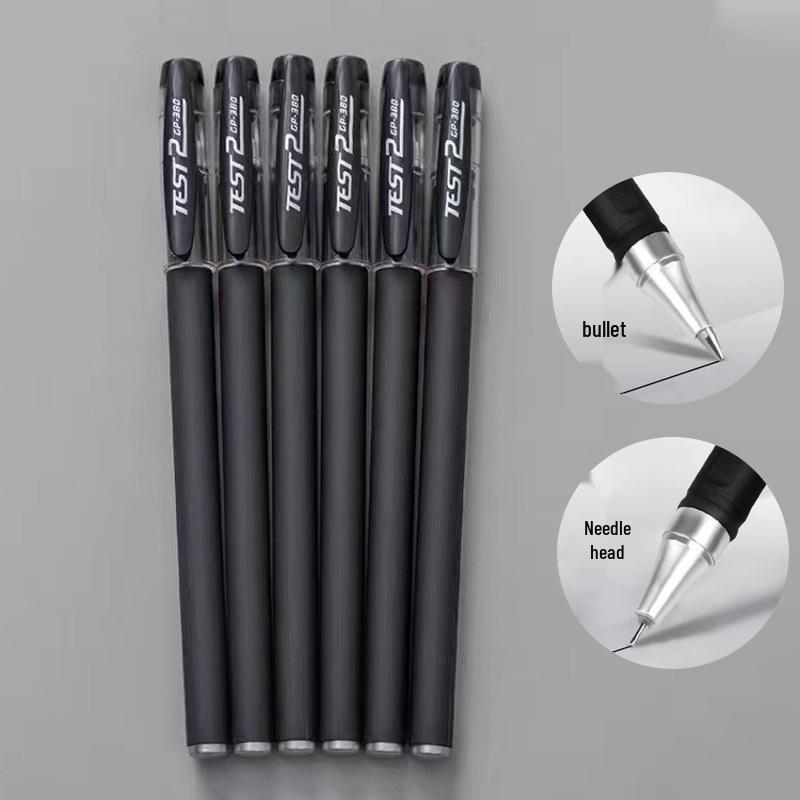380 Classic Needle Tube Black Frosted Pen - Student & Office Water-Based Bullet Tip 0.5mm
