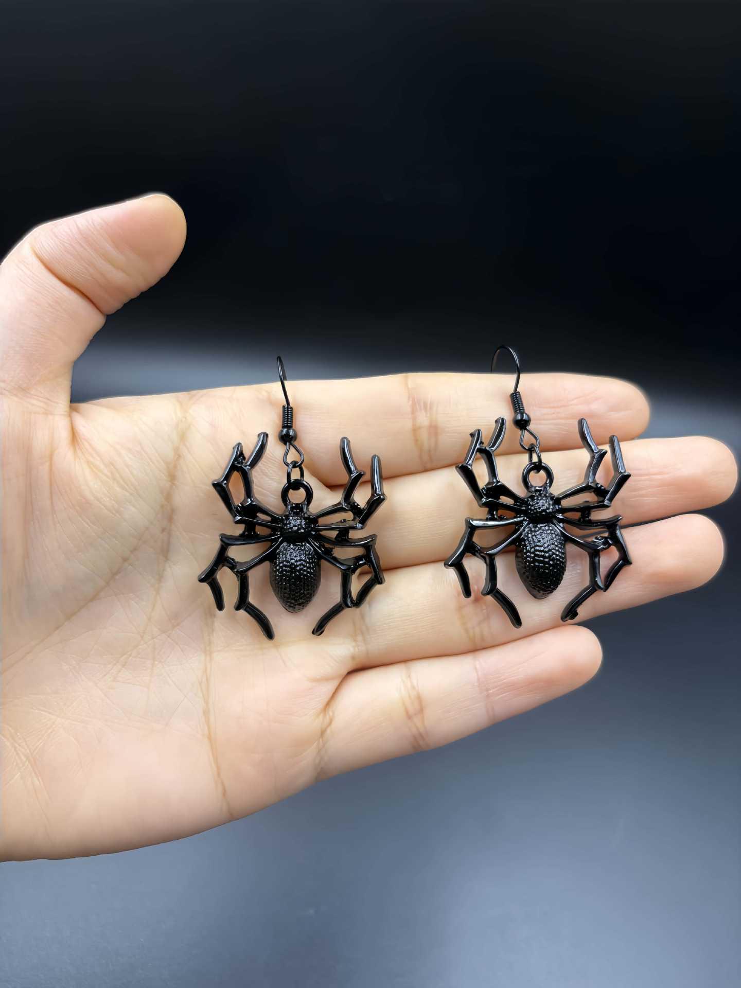 Трансграничные серьги-подвески с пауками в готическом панк-стиле – Популярные темные украшения для ушей на Хэллоуин