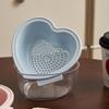 Heart-Shaped Fruit Drain Basket Cute Cartoon Kitchen Drain Basket Household Vegetable Washing Basin Storage Basket