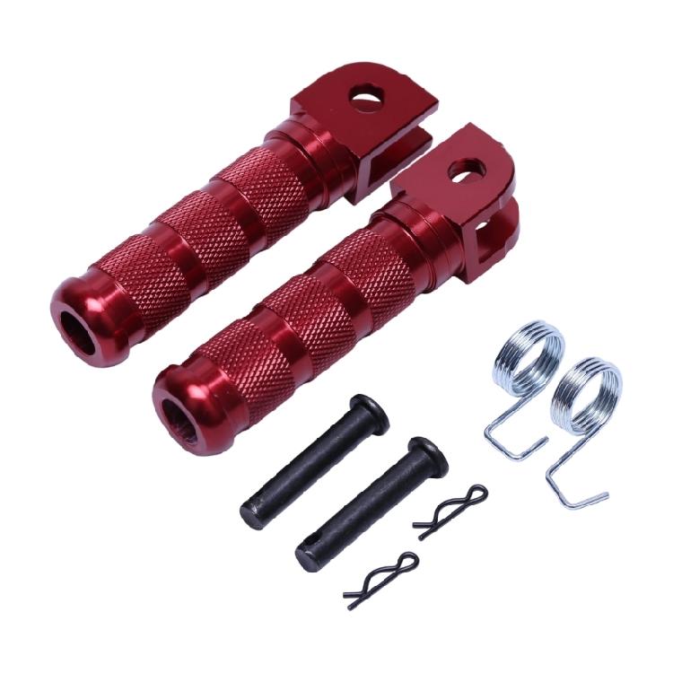 Motorcycle Maintenance Foot Peg Assembly with Forked Mounting End, Knurled Grip Texture and Machined Aluminum Build