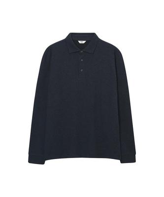 NOTIG Rayon Blend Brushed Collared T-Shirt Navy_Olw1T1Tl102N1