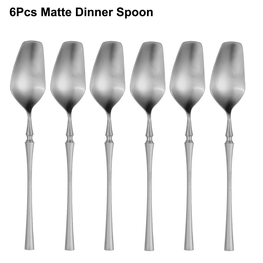 6/16/24Pcs Sliver Tableware Stainless Steel 304 Cutlery Matte Dinner Set Western Fork Spoon Mirror Flatware Dishwasher Safe