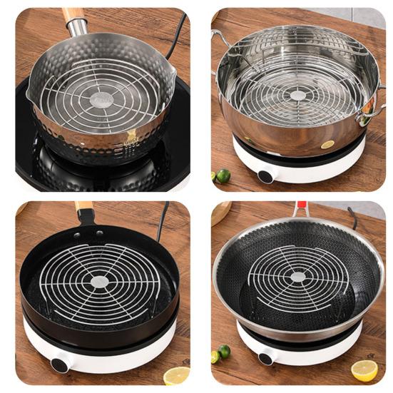 Stainless Steel Round Steamer Rack Dishwasher Safe Multifunction Baking Steaming Roasting Cooking Rack Kitchen Gadget