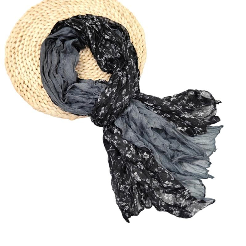 Eleganter gedrehter Plissee-Schal Polyester Mehrzweck Langer Schal für Frühling Herbst Tägliches Büro-Outfit All Matching Accessoire