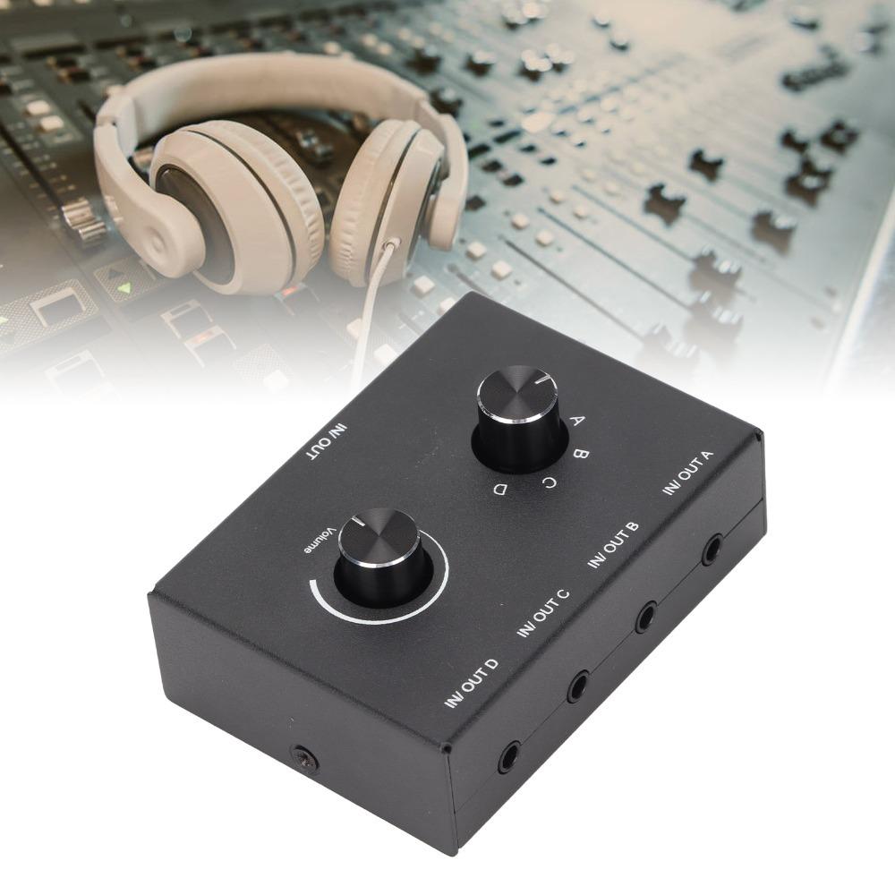 3.5mm Stereo Stereo Passive Switcher 1 In 4 Out 4 In 1 Out Manual Selector  For Speaker