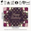2D Lila Blumige Geburtstagskulisse, Happy Birthday Rosen-Party Hintergrundtuch