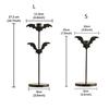 Gothic Bat Shape Candelabra Halloween Decoration Iron Taper Candleholder Easy Setups Festives Table Centerpieces Decors