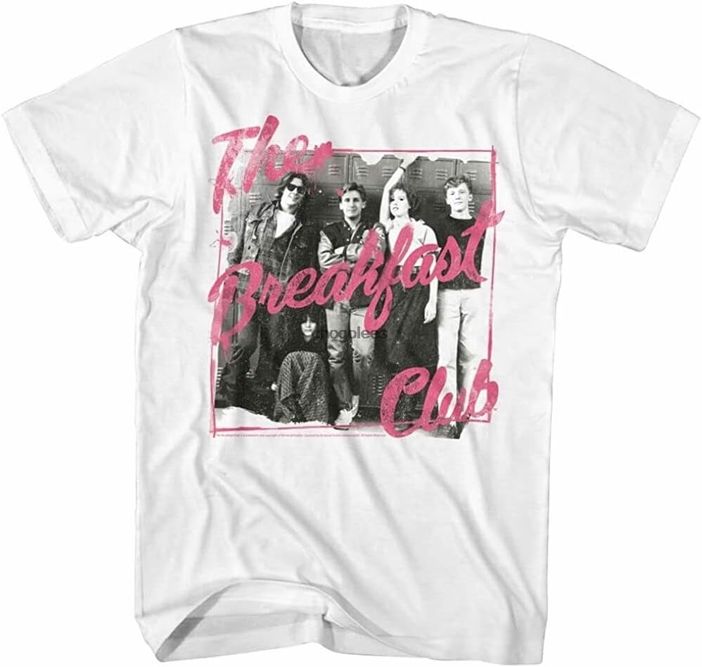 The Breakfast Club T-Shirt Vintage Movie Film Poster Cool Cult Retro DVD tee w S белый