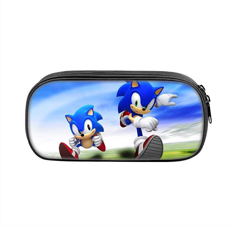 Sonic Cartoon Character Printed Student Single Layer Stationery Storage Bag For School And Gift