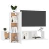 Vidaxl 3-Cz. TV Cabinet Set, White, Wood-Based Material