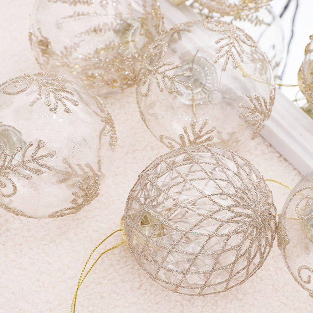 9 stk Gjennomsiktige Malte Julekuler Ornament PET Juletre Anheng Festgaver