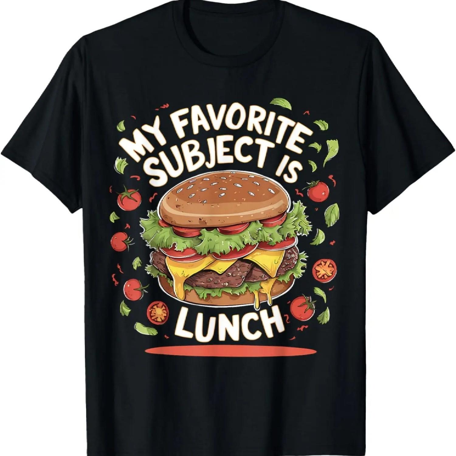 Burger Favorite Subject is Lunch Fun Back to School Class T-Shirt XXXXXL разноцветный