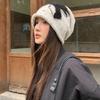 Japanese soft waxy baotou knitted stacking hat female face small ear protection warm wool hat Internet celebrity versatile cold hat