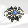 Retro-Hofstil blaue Brosche, hochkarätiges Luxus-Temperament Perlen-Korsage Nischen-Anstecker mit Schmuck