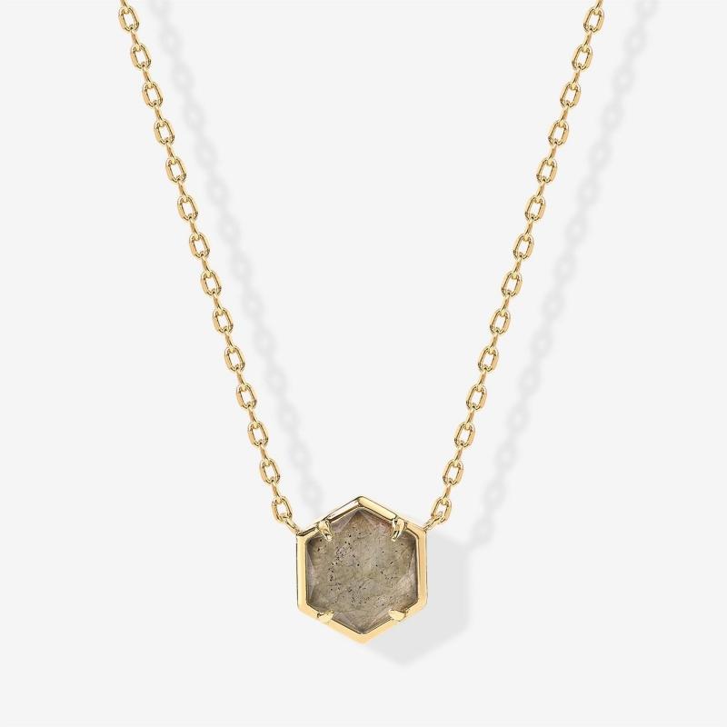Women's Dainty Chain Necklace with Gemstone Pendant Fashion Choker Style