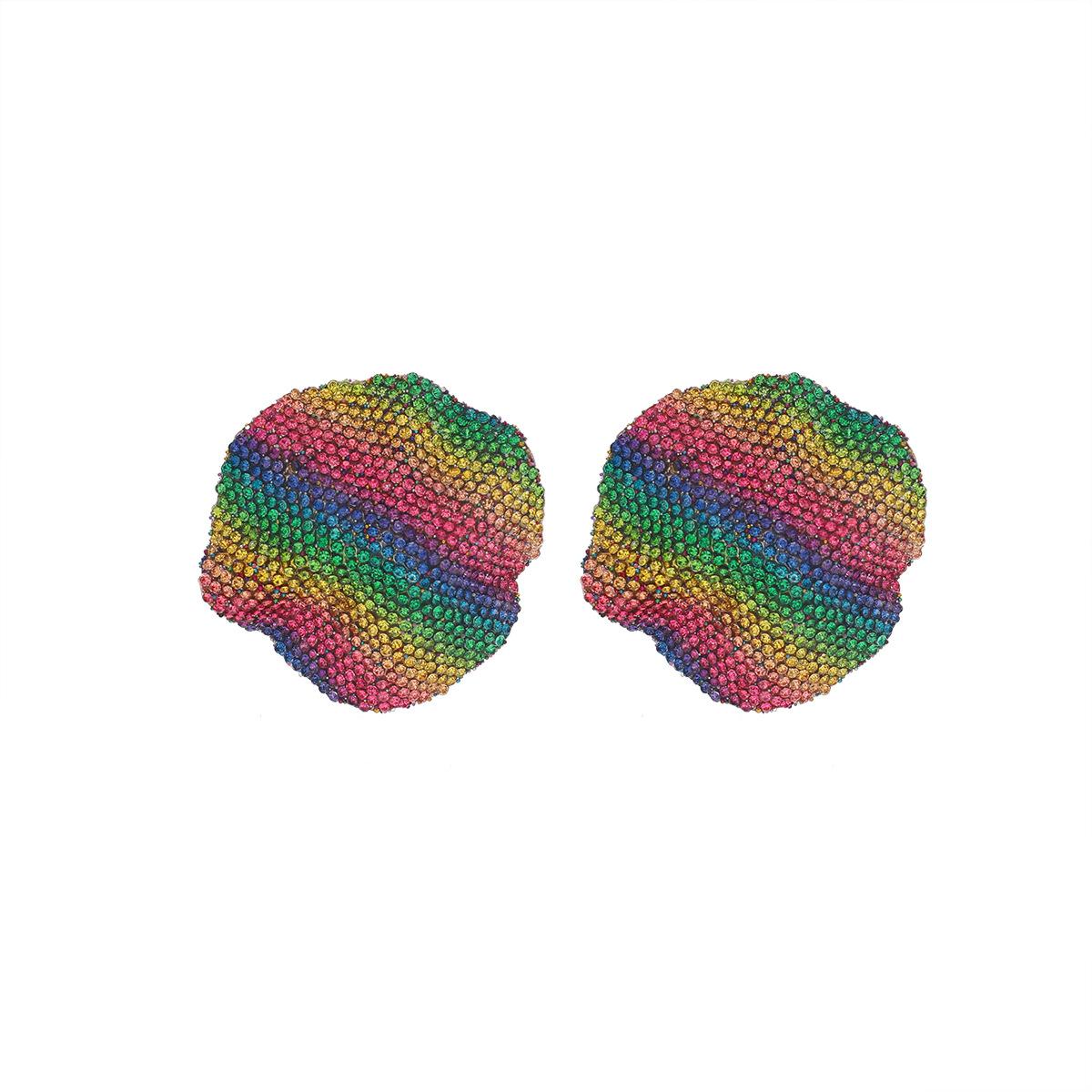 Gradient full diamond earrings with colorful, luxurious and fashionable earrings