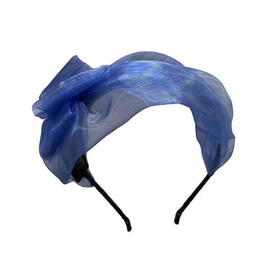 Women Headband Thin Bowknot Mesh Yarn Decor Lightweight Hairband Bright Colors Wide