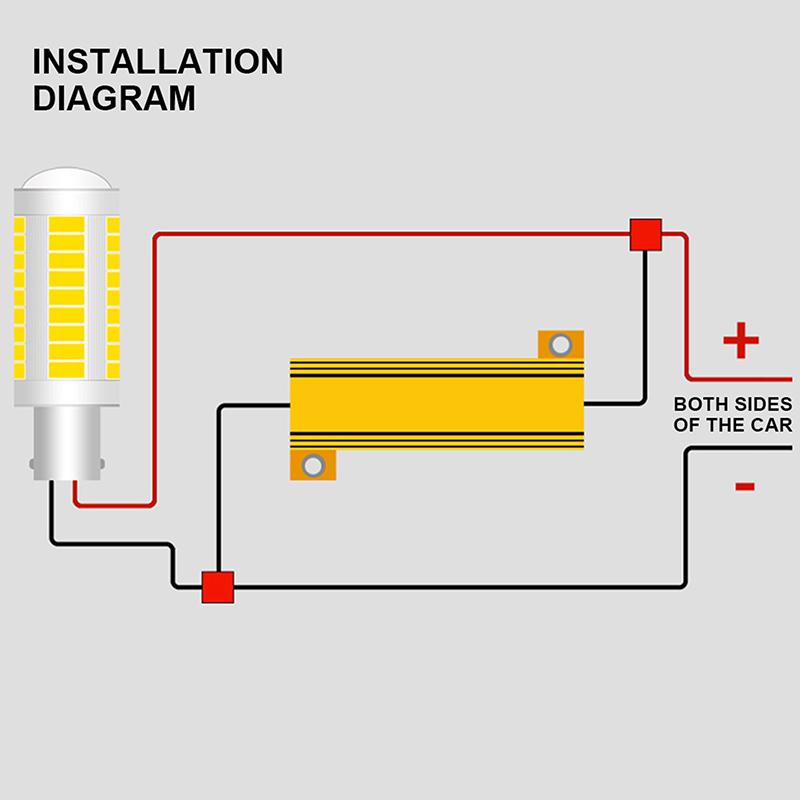 2Sets Car LED Canbus Decoder - 10/25/50W 6/8/25/39Ohm Load Resistors for Auto Turn Signal Lantern & License Plate Lamp