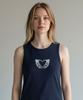 Bonseullipi Bone Heart Sleeveless Top (Navy)