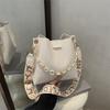 Faux Leather Bucket Bag for Women, Trendy Chain Shoulder Purse, Minimalist Crossbody Handbag KTB