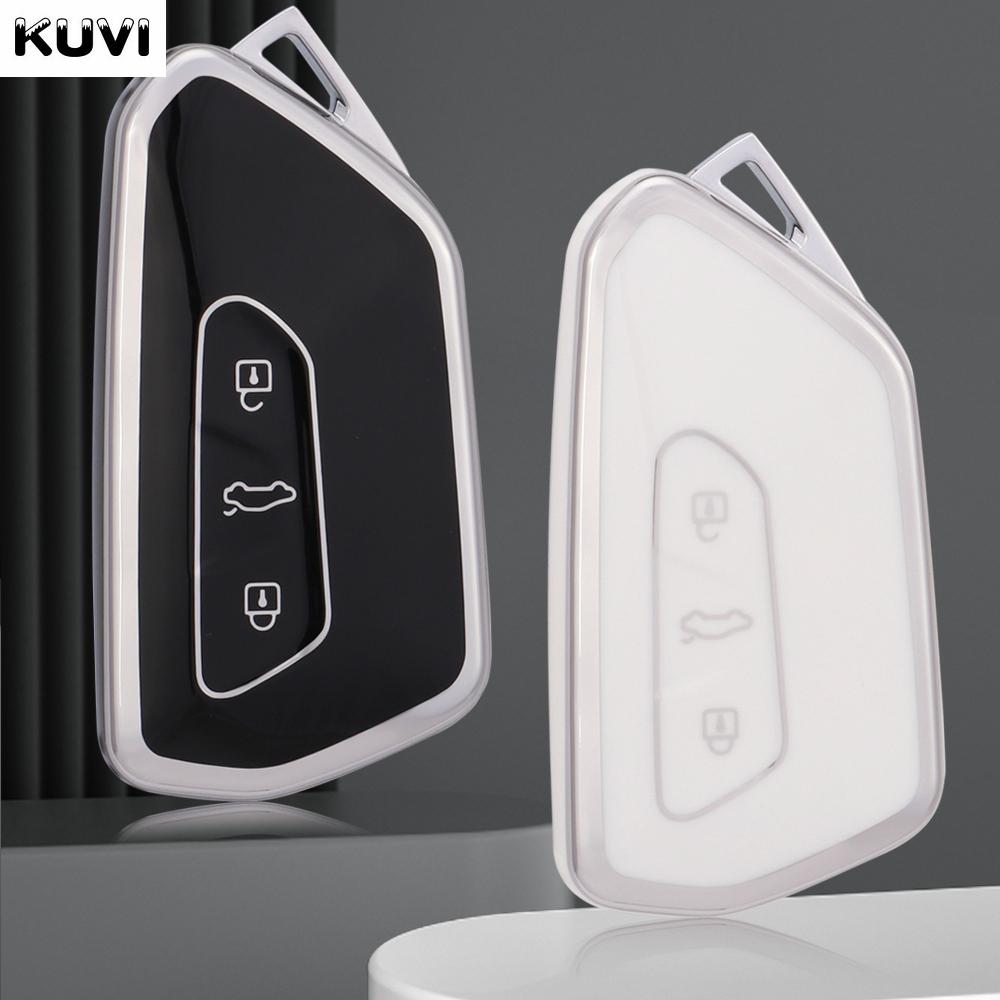 TPU Car Key Case Cover for VW Volkswagen/Golf 8 MK8 ID.3 ID.4 /Cupra/Skoda/Octavia A8/SEAT/Leon MK4 2020 2021/Formentor/Tarraco