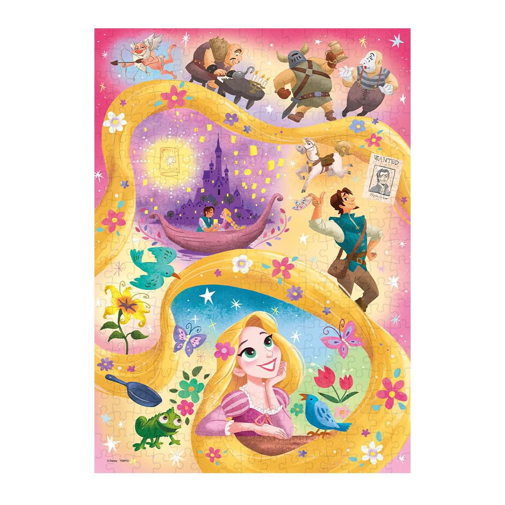 Tenyo [Made in Japan] 300-Piece Jigsaw Puzzle Disney Living in My Story (Tangled) (30.5x43cm) D-300-077, Includes Glue, Spatula, and Service Card