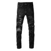 European & American Street Style Ripped Slim Fit Elastic Jeans for Men
