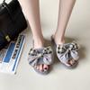 Fashion Casual Fluffy Slippers Women House Flats Fashion Winter Bowknot Designer Shoes Ladies Home Plush Platform Elegant Footwear 2025